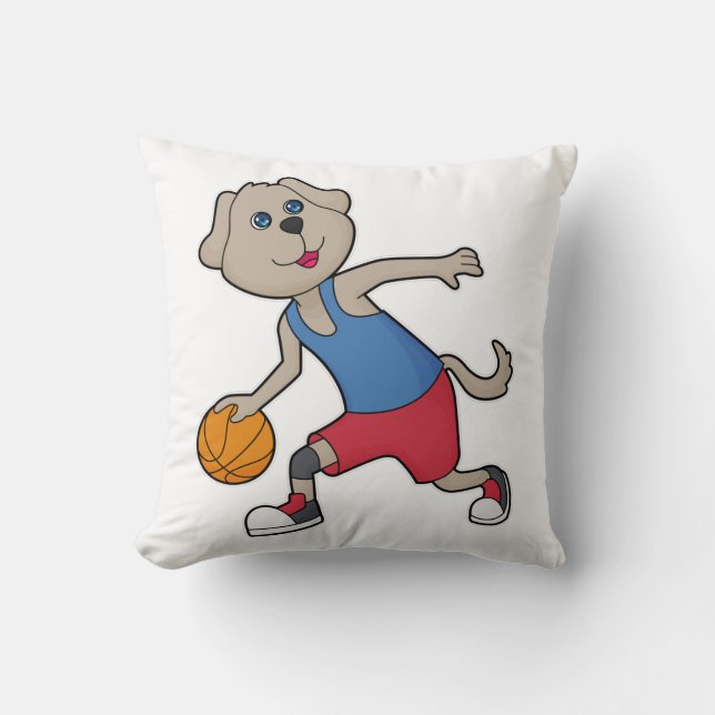 Dog Basketball player Basketball Throw Pillow (Front)