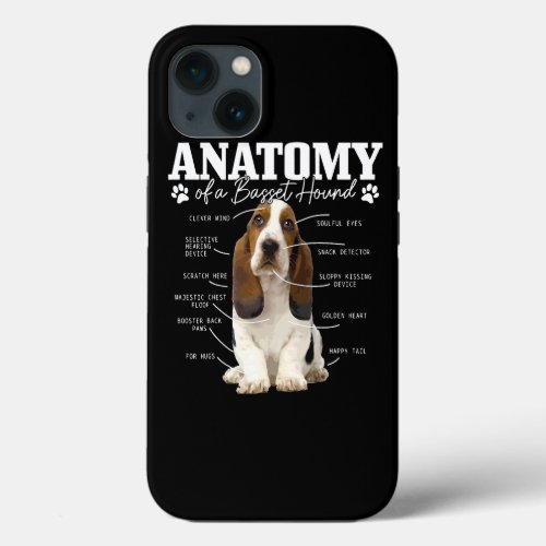 Dog Basset Hound Anatomy Of A Basset Hound Funny C iPhone 13 Case
