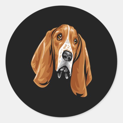 Dog Basset Hound Cool Basset Hound Face Classic Round Sticker