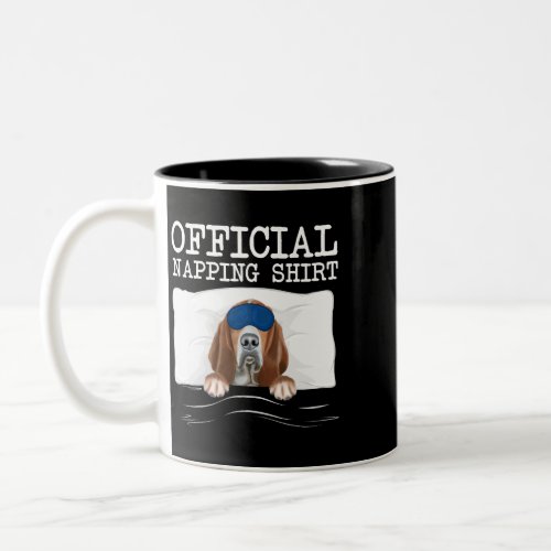 Dog Basset Hound Sleeping Basset Hound Sleep Offic Two_Tone Coffee Mug