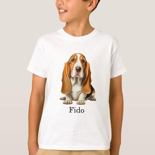 Dog Basset Hound Template T_Shirt