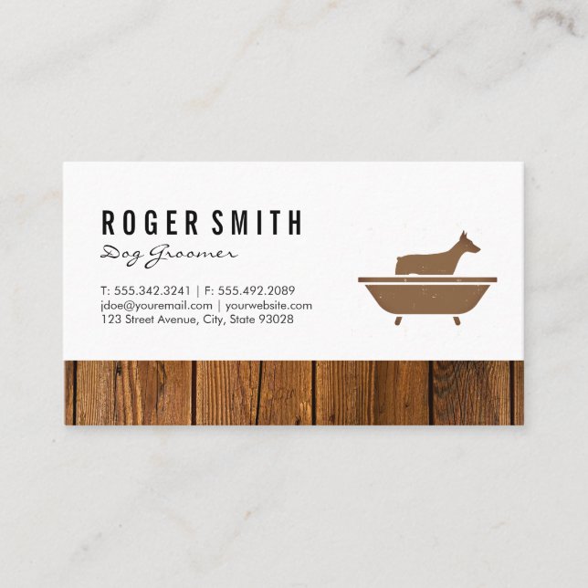 Dog Bath and Wood Trim Business Card (Front)