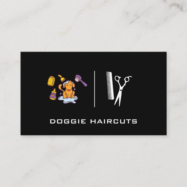 Dog Bath Cleaning | Grooming Business Card (Front)