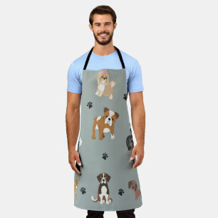 Dog Bath with Different Breeds of Dogs Apron