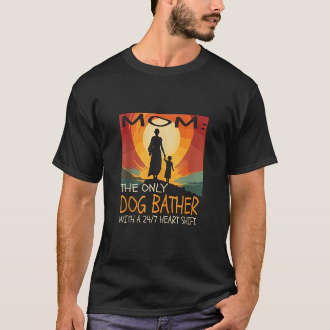 Dog Bather Job Mother s Day Themed Cute Design Tan T-Shirt (Front)