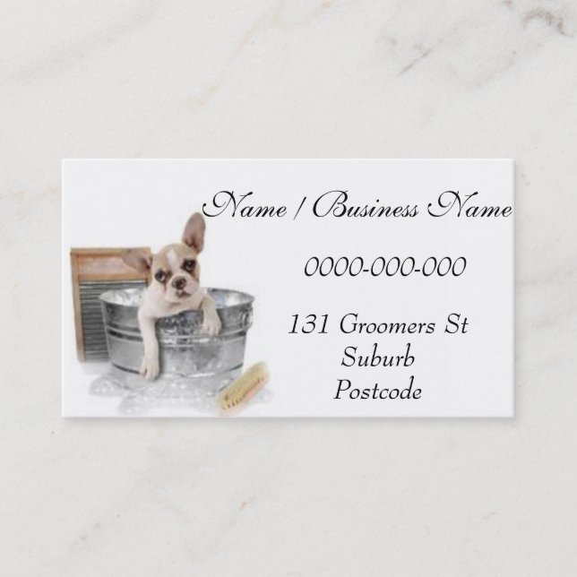 Dog Bathing Grooming Business Card (Front)