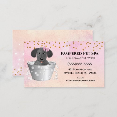 Dog Bathing Grooming Pet Appointment Card