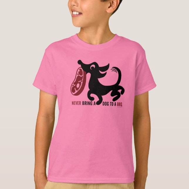 Dog BBQ T pink T-Shirt (Front)