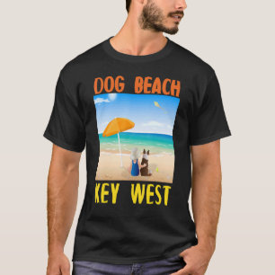 Dog Beach Key West Florida Keys Cute Dog And Child T-Shirt