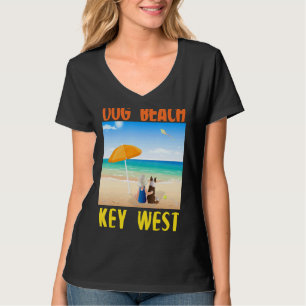 Dog Beach Key West Florida Keys Cute Dog And Child T-Shirt