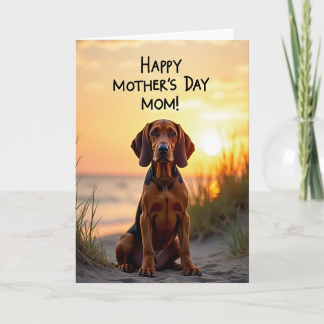 Dog Beach Mothers Day Greeting Card (Front)
