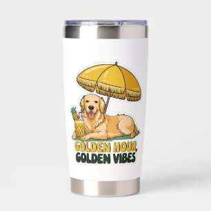 Dog Beach Sticker Golden Retriever with Pina Insulated Tumbler