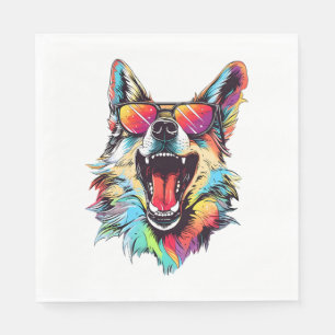dog beach summer dog chilling 1 napkins