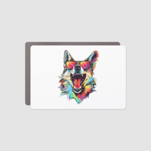 dog beach summer dog chilling car magnet