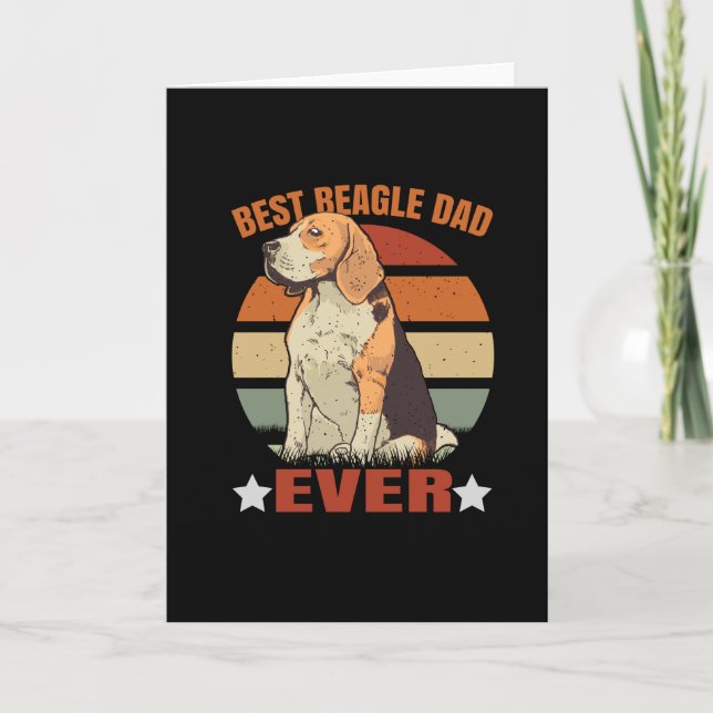 Dog Beagle Best Beagle Dad Ever Card (Front)