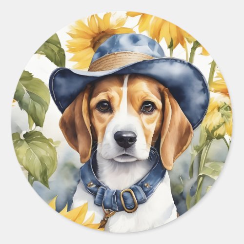 Dog Beagle Clipart Png Classic Round Sticker