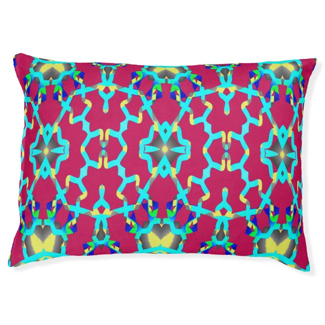 Dog Bed, A vibrant classic fabric pattern design Pet Bed (Front)