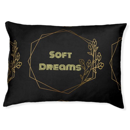 Dog Bed Custom Soft Dreams name light yellow text