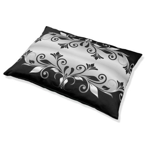 Dog Bed _ Flourishes Black and Silver