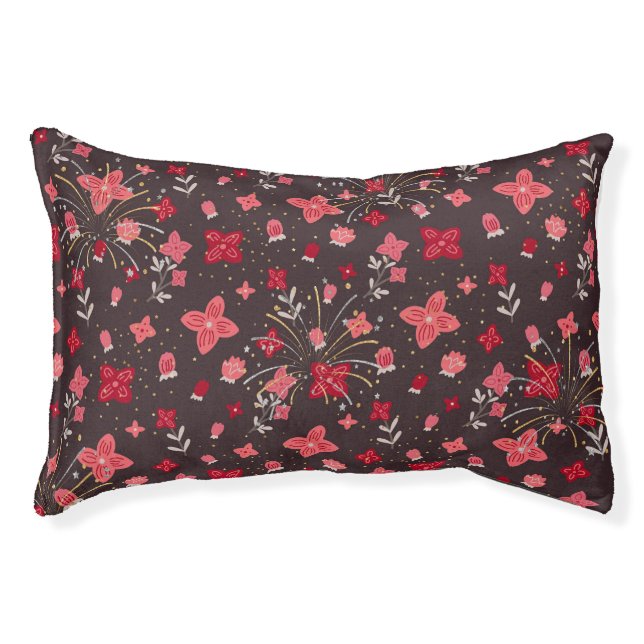 Dog Bed for Small Dog in Black & Pink (Front)