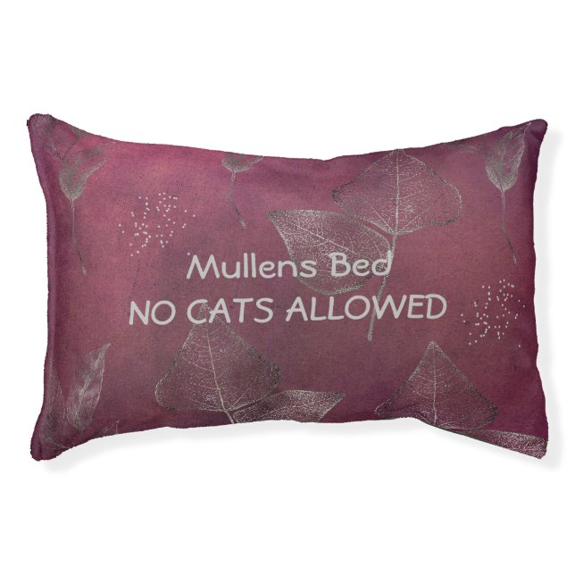 Dog Bed in Cranberry and Silver (Front)