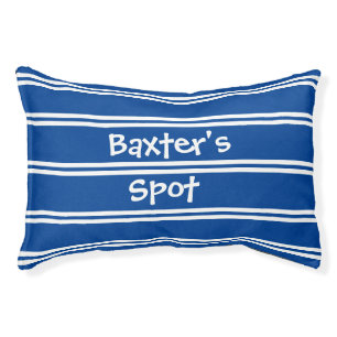 Dog Bed Personalized Name Pillow Blue