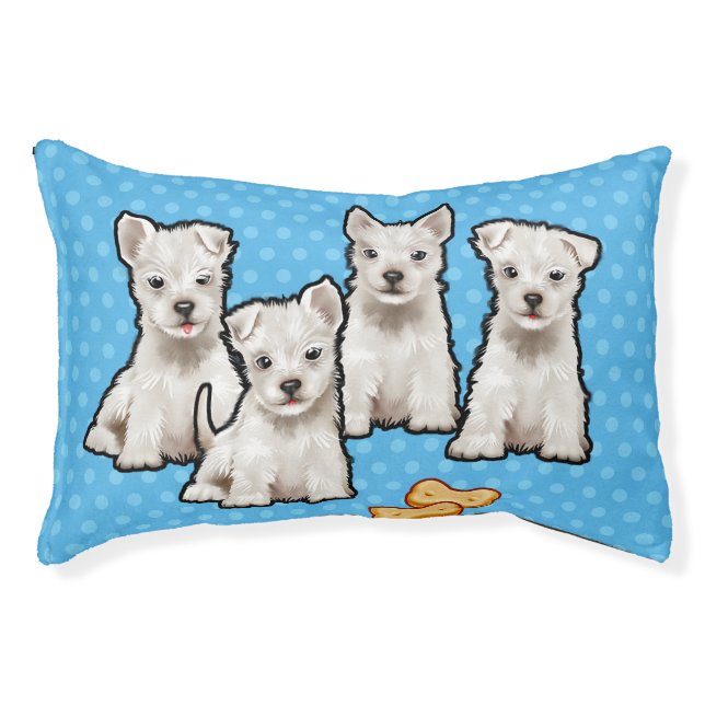 Dog bed pillow 4 pups design (Front)