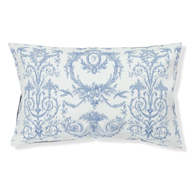 Dog Bed Small in Capetian Toile blueberry (Front)