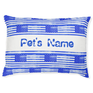 Dog Bed with Blue and White Flag - HAMbyWG