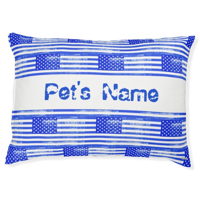 Dog Bed with Blue and White Flag - HAMbyWG  (Front)