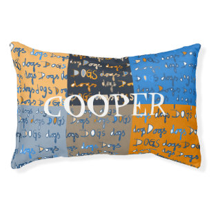 Dog bed with customizable name
