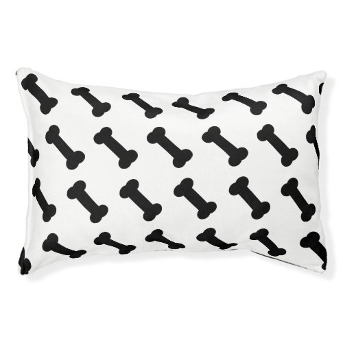 Dog Bed with Cute Black Dog Bone Pattern