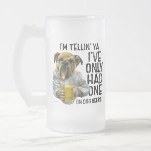 Dog Beers Frosted Glass Beer Mug
