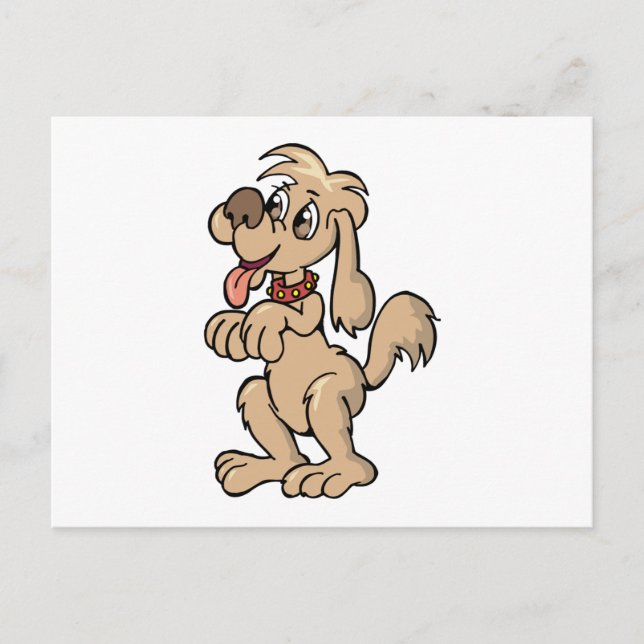 Dog Begging Postcard (Front)