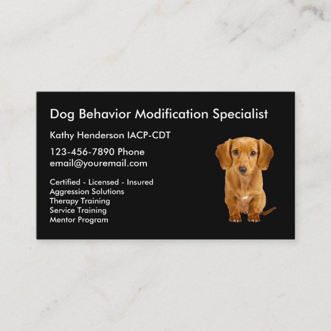 Dog Behavior Training Business Card (Front)