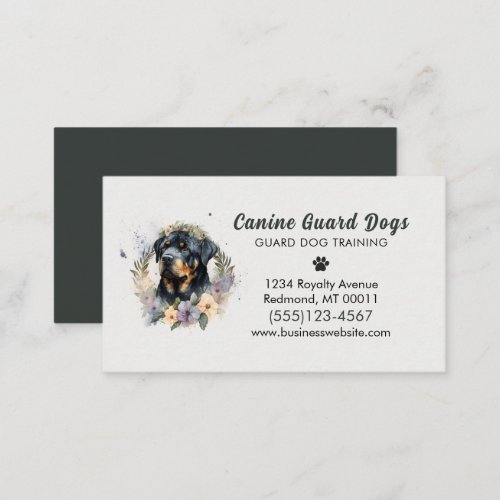 Dog Behavior Training Pet Service Floral Business Card