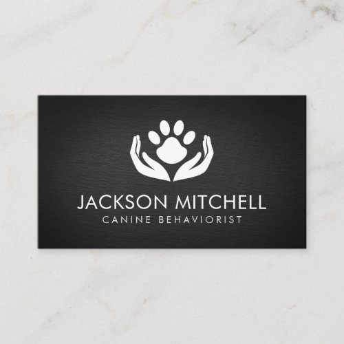 Dog behaviorist Black and white Business Card