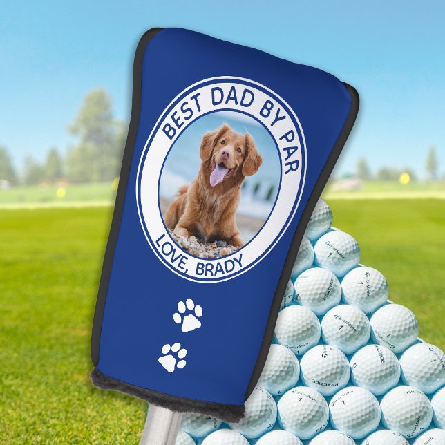 Dog Best Dad Ever Blue Photo Golf Head Cover (Creator Uploaded)