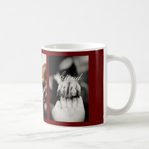 Dog Best Friend Cute 3 Photo Family Name  Coffee Mug