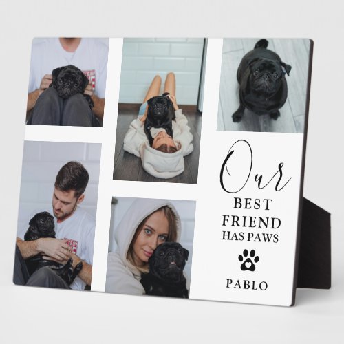 Dog Best Friend Pet Photo Grid Keepsake Gift Plaque