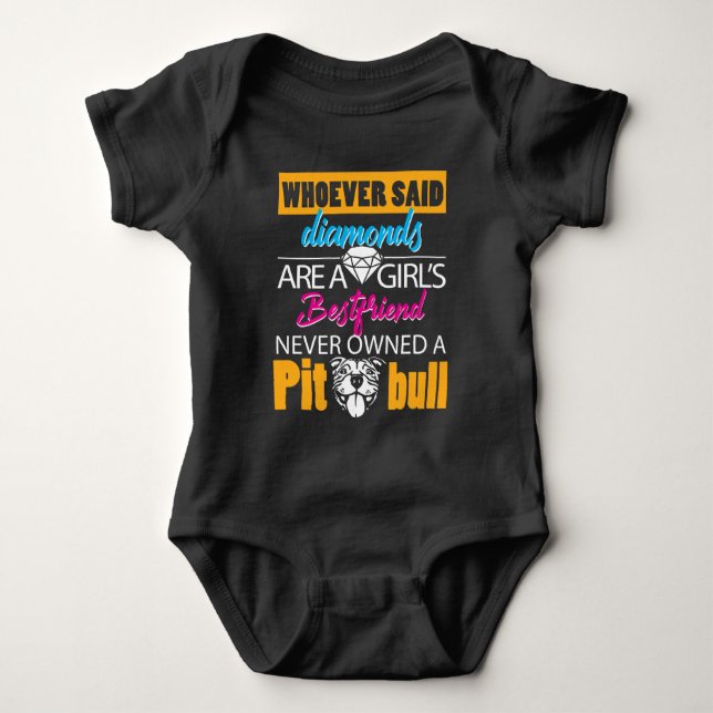 Dog Best Friend Pit bull Gift Baby Bodysuit (Front)