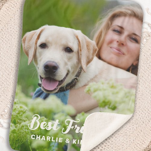 Dog Best Friends Personalized Pet Photo Sherpa Blanket