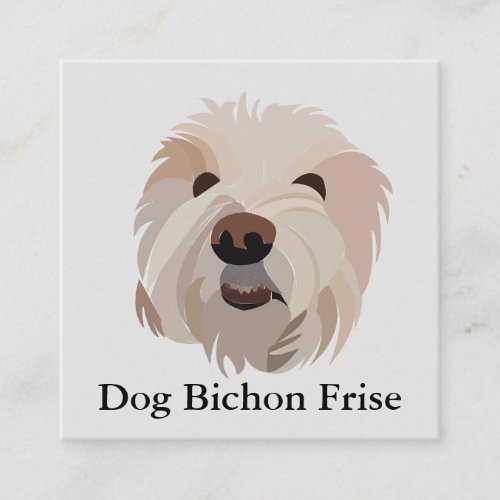 Dog Bichon Frise Cute Dog Square Business Card