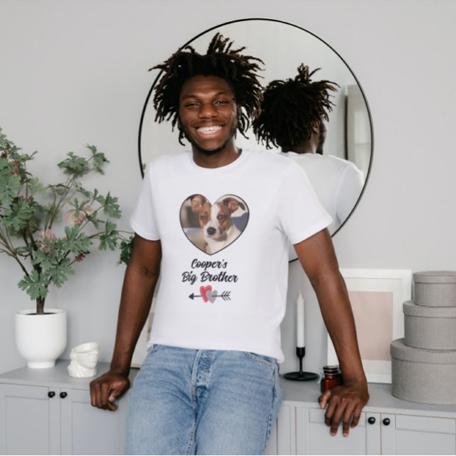 Dog big brother personalized photo & text T-Shirt (Creator Uploaded)