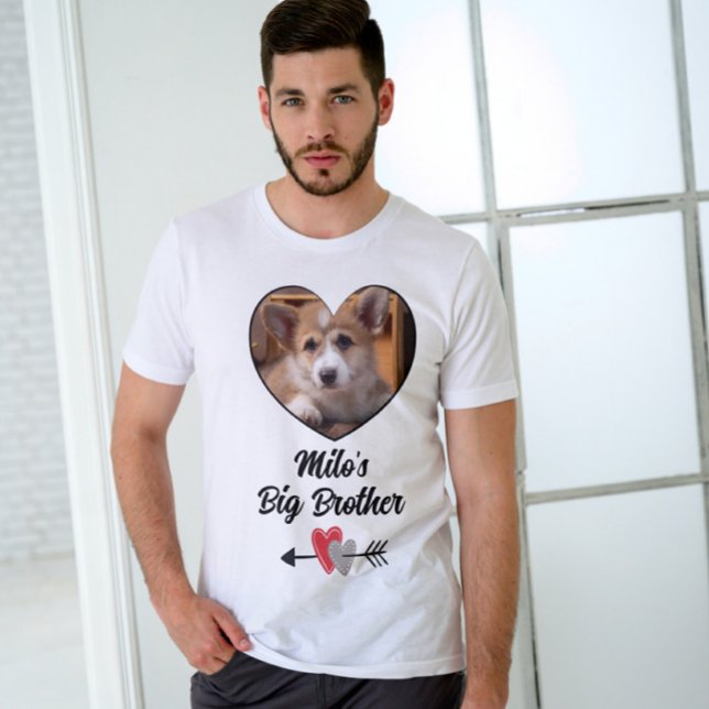 Dog big brother photo personalized  T-Shirt (Creator Uploaded)