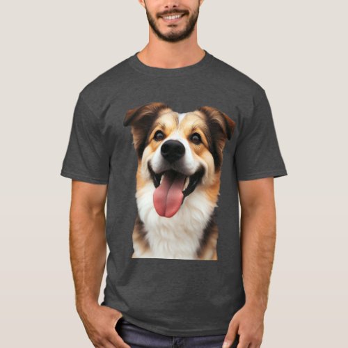 Dog Big Grin Face Tongue Out T_Shirt