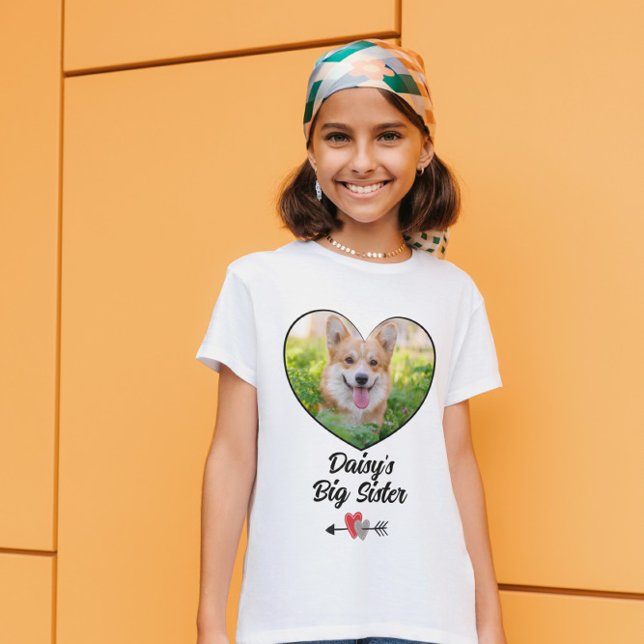 Dog big sister personalized photo T-Shirt (Creator Uploaded)