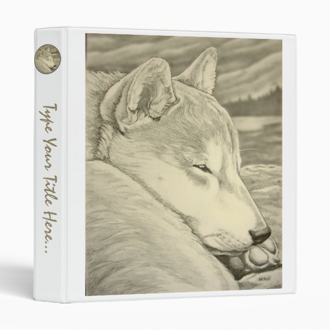 Dog Binder Custom Shiba Inu Dog Photo Album Binder (Front/Spine)