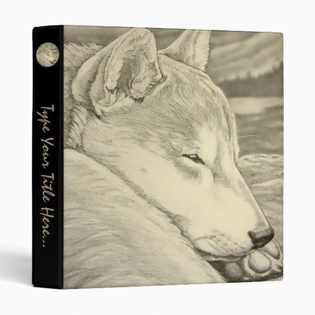 Dog Binder Custom Shiba Inu Dog Photo Album Binder (Front/Spine)