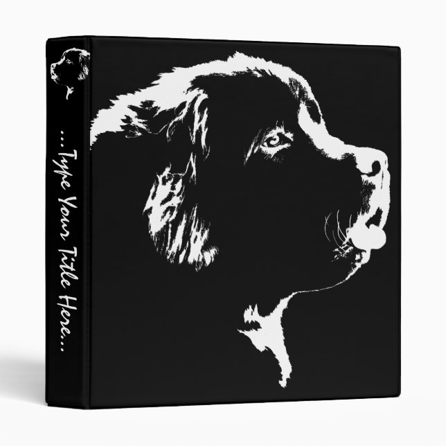 Dog Binder Newfoundland Dog Art Photo Albums (Front/Spine)